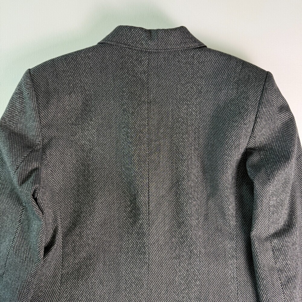 Calvin Klein Women's Herringbone Blazer, Sz 6, Gray Single Button Notched Lapel - Picture 10 of 16